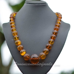 Antique Faceted Dominican Amber Collar 4