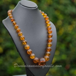 Antique Faceted Dominican Amber Collar