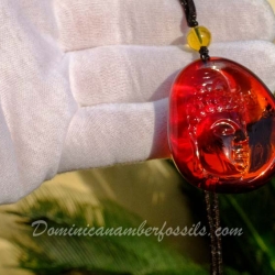 BAP1183 Red Burmese Amber Carving 2