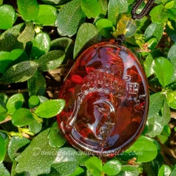 BAP1183 Red Burmese Amber Carving 4
