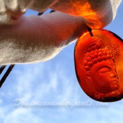 BAP1183 Red Burmese Amber Carving 5