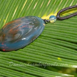 BAP1185 Ocean Blue Amber Pendant 10