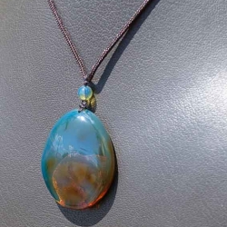 BAP1185 Ocean Blue Amber Pendant 2