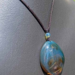 BAP1185 Ocean Blue Amber Pendant 3