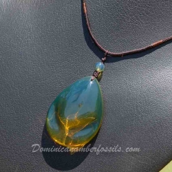 BAP1209 Green  Blue Amber Pendant 2
