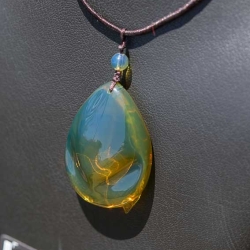 BAP1209 Green  Blue Amber Pendant 3