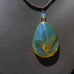 BAP1209 Green  Blue Amber Pendant 4