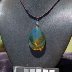 BAP1209 Green  Blue Amber Pendant