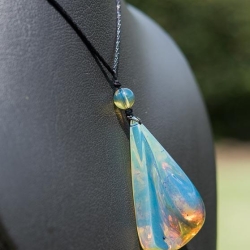 BAP826 Blue Amber Pendant 2