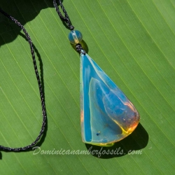 BAP826 Blue Amber Pendant 9