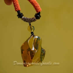 BAP898 Gold Green Massive Amber Pendant 3