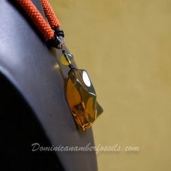 BAP898 Gold Green Massive Amber Pendant 9