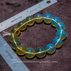BAP970 Dominican Amber Bracelet Blue And Green 5