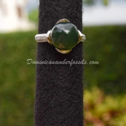 Bead Amber Ring Silver Zircon 5