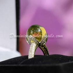 Bead Amber Ring Silver Zircon 9