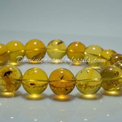 Beaded Stretching Bracelet With Insects Fossils 3