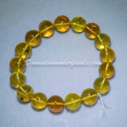 Beaded Stretching Bracelet With Insects Fossils