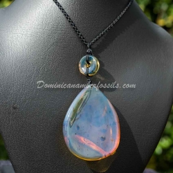 Blue Amber Pendant Authentic Dominican Amber 6
