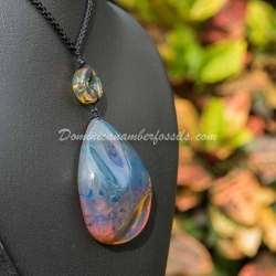 Blue Amber Pendant Authentic Dominican Amber 8