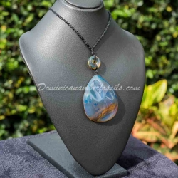 Blue Amber Pendant Authentic Dominican Amber 9
