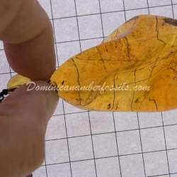 Blue Amber Pendant With Green Spots 4