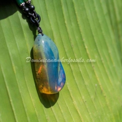 Blue Amber Pendant With Inclusions 2