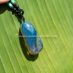 Blue Amber Pendant With Inclusions 3