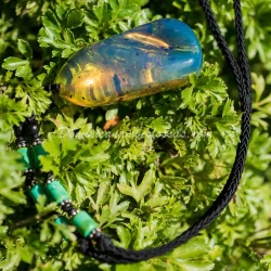 Blue Amber Pendant With Inclusions 4