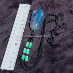 Blue Amber Pendant With Inclusions 6