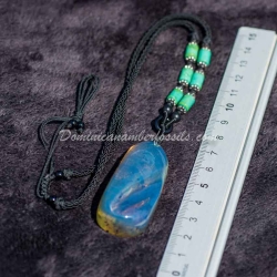 Blue Amber Pendant With Inclusions 7