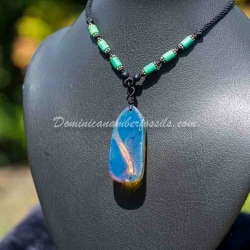 Blue Amber Pendant With Inclusions 8