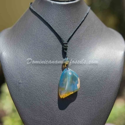Blue Pendant With Green Spots 10