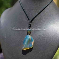 Blue Pendant With Green Spots 8