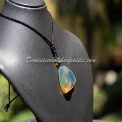 Blue Pendant With Green Spots 9