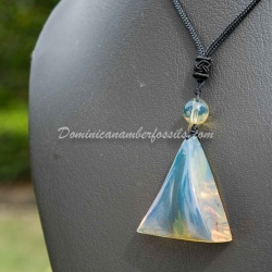 Blue Vivid Dominican Amber Pendant 10