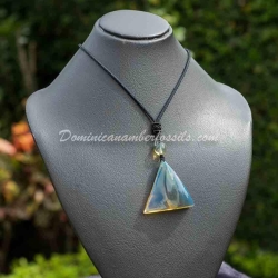 Blue Vivid Dominican Amber Pendant 11