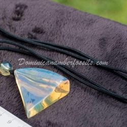 Blue Vivid Dominican Amber Pendant 6