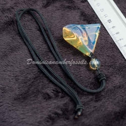 Blue Vivid Dominican Amber Pendant 7