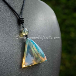 Blue Vivid Dominican Amber Pendant 9