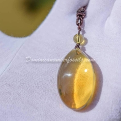 Bluish Green Amber Amulet Style Pendant 3