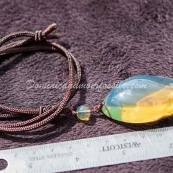 Bluish Green Amber Amulet Style Pendant 5