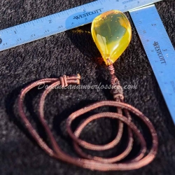 Clear Yellow Amulet Style Pendant 3