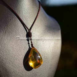 Clear Yellow Amulet Style Pendant 6