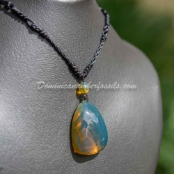 Crystal Clear Bluish Green Pendant 7