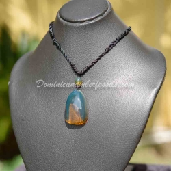 Crystal Clear Bluish Green Pendant 9
