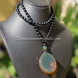 Crystal Clear Cognac Green Pendant 6