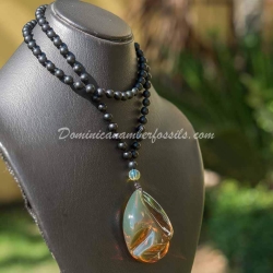Crystal Clear Cognac Green Pendant 8