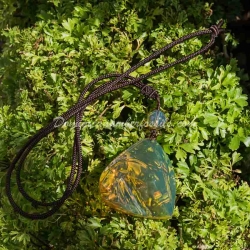 Crystal Clear Gold Green Pendant 1