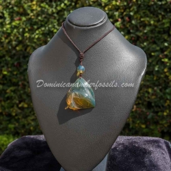 Crystal Clear Gold Green Pendant 11