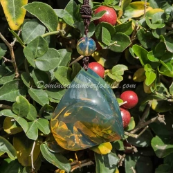 Crystal Clear Gold Green Pendant 5